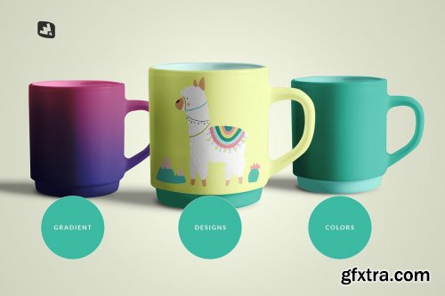 CreativeMarket - Porcelain Coffee Cups Set Mockup 5188654