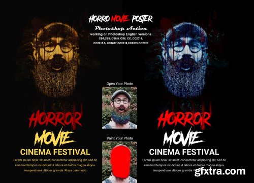 CreativeMarket - Horror Movie Poster Photoshop Action 5505575