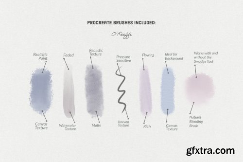 CreativeMarket - Georgia O' Keeffe Procreate Brushes 5549828