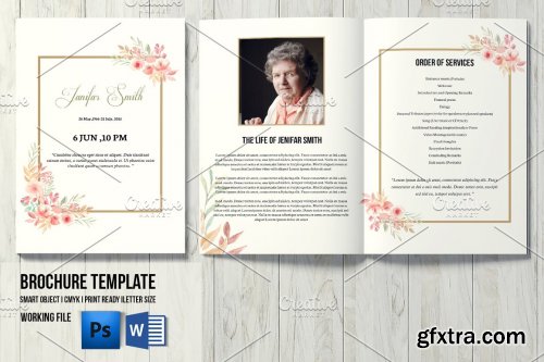 CreativeMarket - Funeral Program Template - V1001 4536035