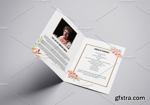 CreativeMarket - Funeral Program Template - V1001 4536035