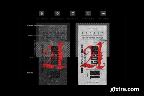 CreativeMarket - Peeled Ticket 5638118