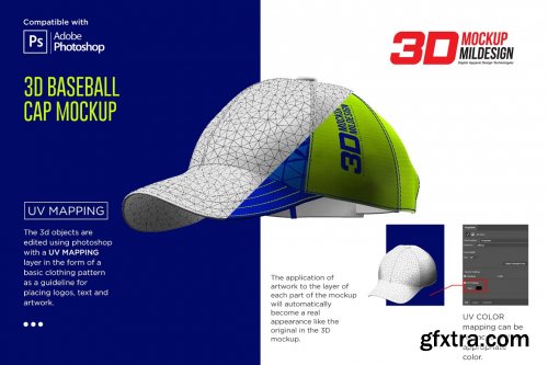 CreativeMarket - 3D Baseball Cap Mockup 5363713