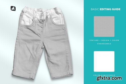 CreativeMarket - Top View Kid’s Jeans Mockup 5060616