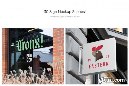 CreativeMarket - Sign Mockups and Storefront Mockups 5628951