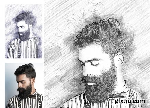 CreativeMarket - Digital Sketch Photoshop Action 5218660