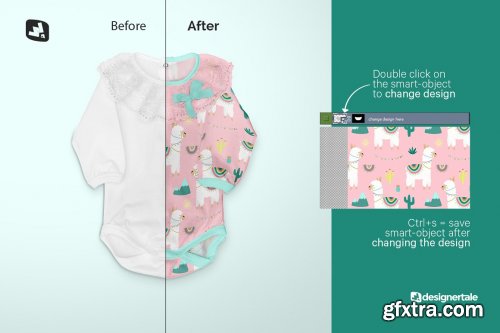 CreativeMarket - Baby Girl's Onesie Mockup 5134268