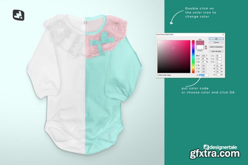 CreativeMarket - Baby Girl's Onesie Mockup 5134268