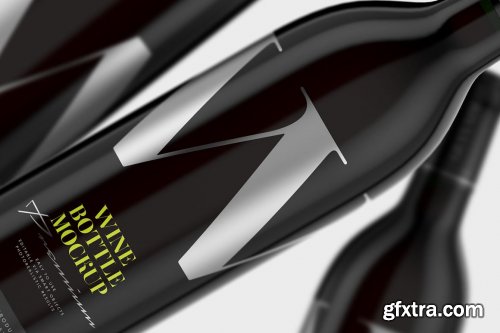 CreativeMarket - Dark Glass Wine Bottle Mockup 4998879