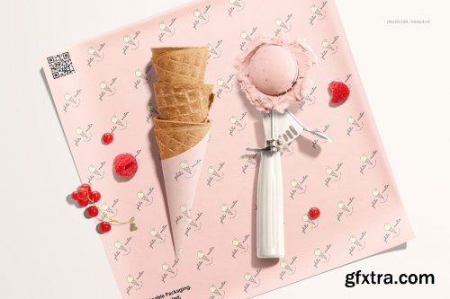 CreativeMarket - Food Safe Paper Mockup Set /icecream 6423028