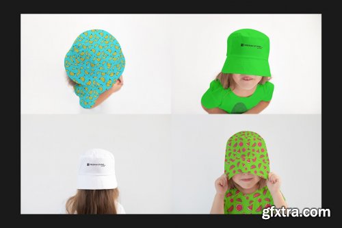 CreativeMarket - Kid's Bucket Hat Mock-Up Set 6405612