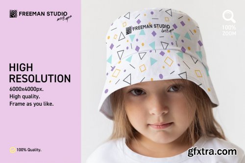 CreativeMarket - Kid's Bucket Hat Mock-Up Set 6405612