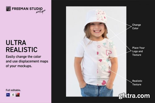 CreativeMarket - Kid's Bucket Hat Mock-Up Set 6405612