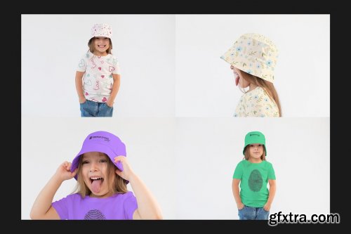 CreativeMarket - Kid's Bucket Hat Mock-Up Set 6405612