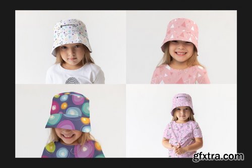 CreativeMarket - Kid's Bucket Hat Mock-Up Set 6405612