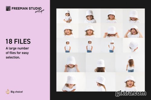 CreativeMarket - Kid's Bucket Hat Mock-Up Set 6405612