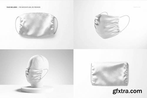 CreativeMarket - Silk Face Mask Mockup Set 6344182