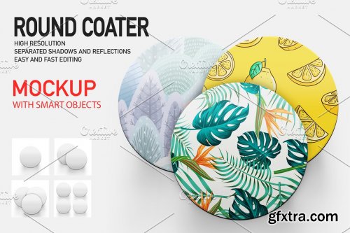  CreativeMarket - COASTER MOCKUP SET 4891657