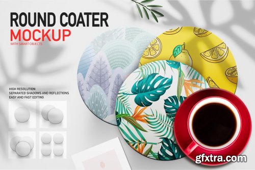  CreativeMarket - COASTER MOCKUP SET 4891657