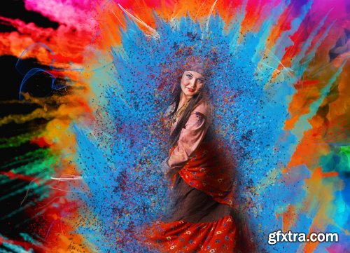 CreativeMarket - Explosion Color Photoshop Action 5247557