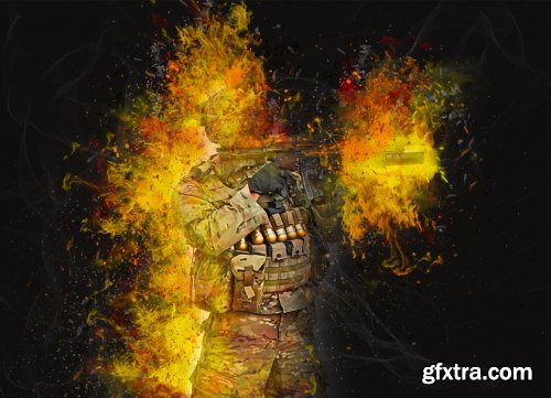 CreativeMarket - Real Fire Photoshop Action 5265414