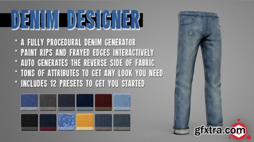 Denim Designer – 12 preset materials for Substance Painter