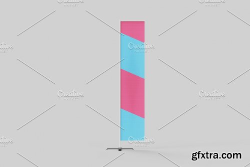 CreativeMarket - Commercial Banner Flags Mockup 4523502