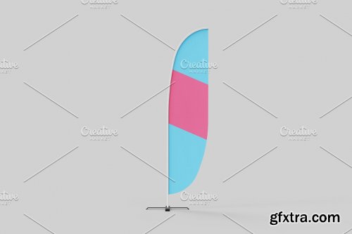 CreativeMarket - Commercial Banner Flags Mockup 4523502