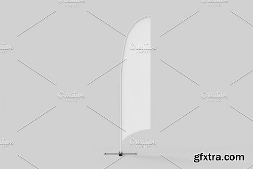 CreativeMarket - Commercial Banner Flags Mockup 4523502