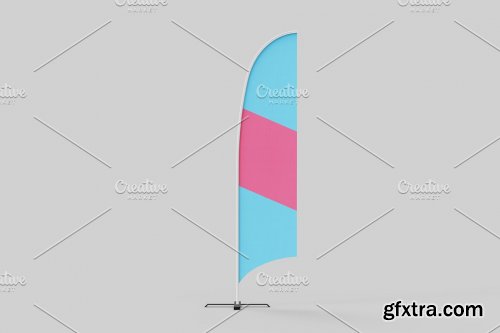 CreativeMarket - Commercial Banner Flags Mockup 4523502