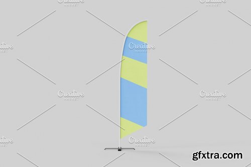 CreativeMarket - Commercial Banner Flags Mockup 4523502