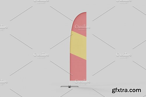 CreativeMarket - Commercial Banner Flags Mockup 4523502