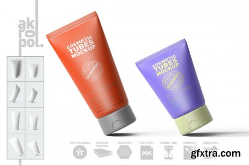 CreativeMarket - Cosmetic Tubes Mockup 4809677