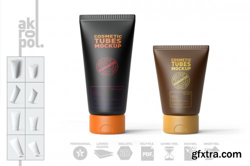 CreativeMarket - Cosmetic Tubes Mockup 4809677