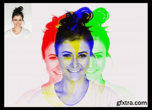 CreativeMarket - Tri Color Effect Photoshop Action 4834996