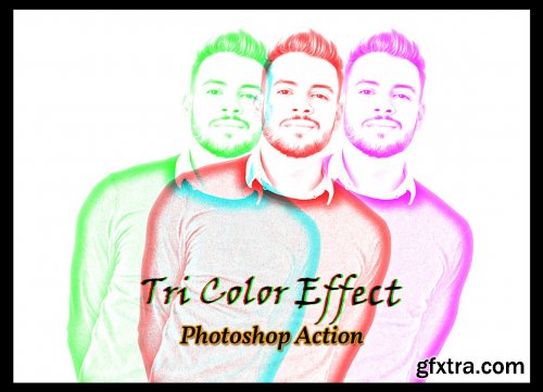 CreativeMarket - Tri Color Effect Photoshop Action 4834996