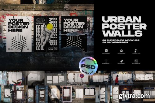 CreativeMarket - Urban Poster Wall Mockups 5013944