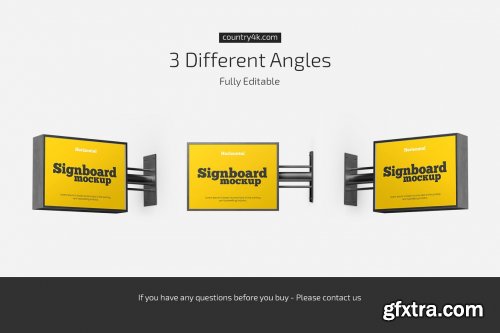 CreativeMarket - Horizontal Signboard Mockup Set 5350899