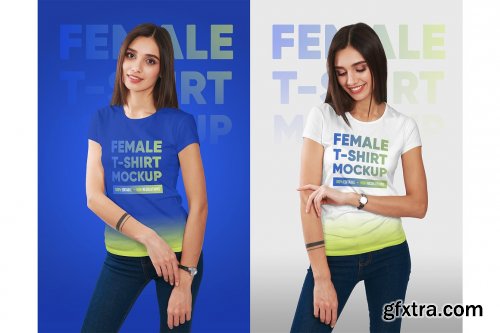 CreativeMarket - Female T-Shirt Mockups Vol 3 Part 2 5336758