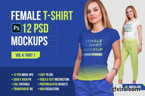 CreativeMarket - Female T-Shirt Mockups Vol 4 Part 1 5336759