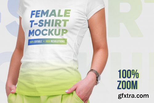 CreativeMarket - Female T-Shirt Mockups Vol 4 Part 1 5336759