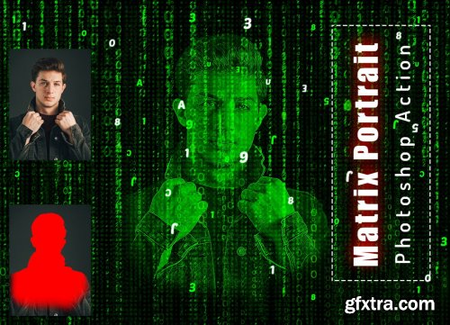 CreativeMarket - Matrix Portrait Photoshop Action 6456511