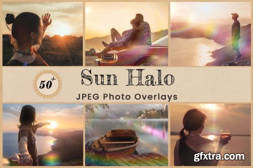 CreativeMarket - Sun Halo Photo Overlays Backdrops 6456751