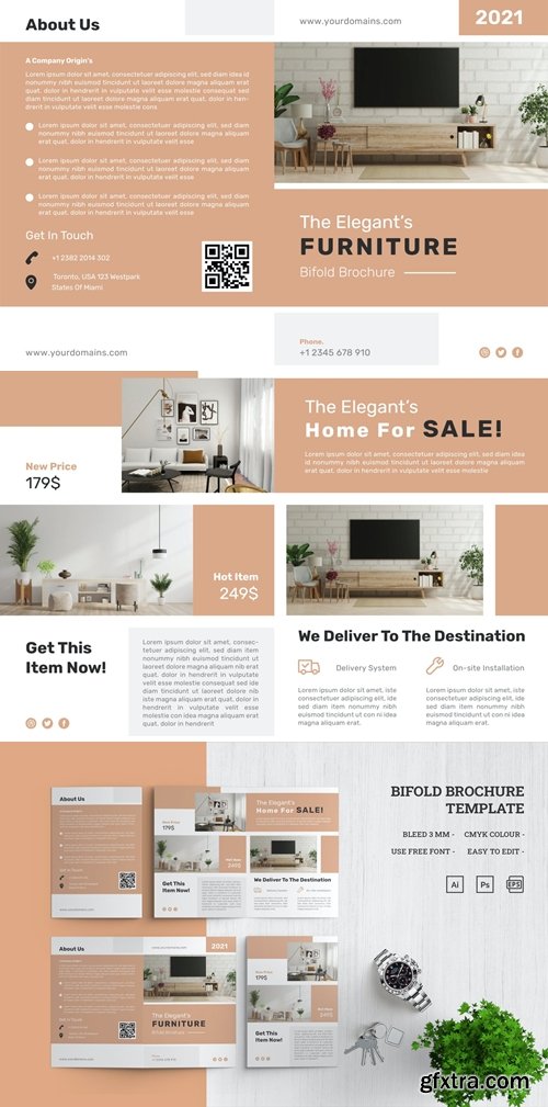 Furniture Bifold Brochure Template