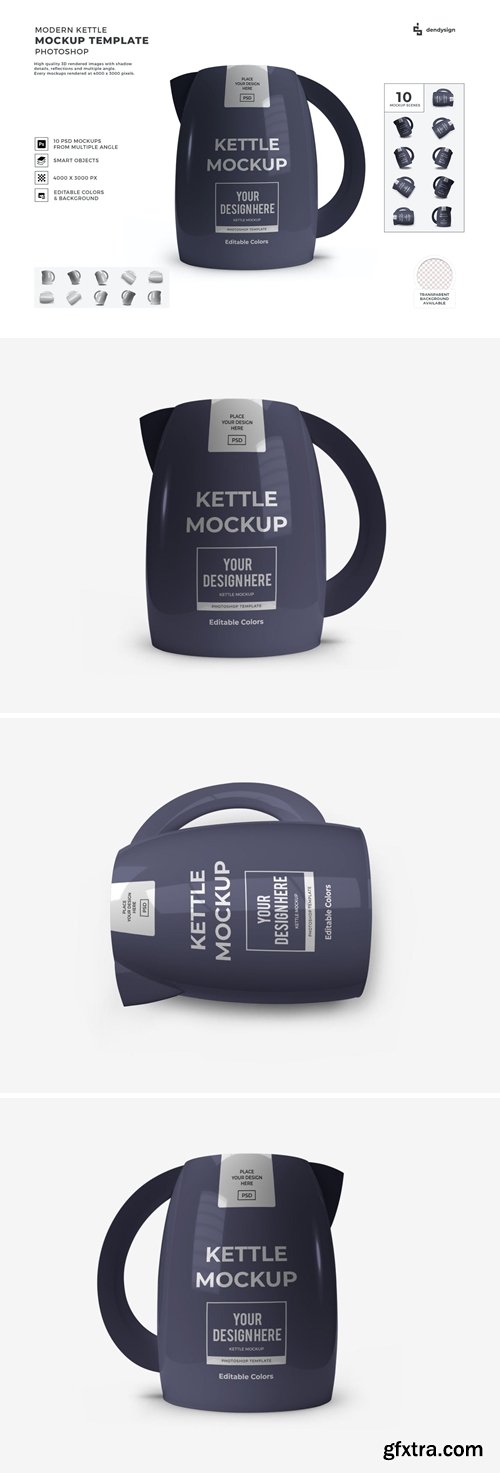 Modern Kettle Mockup Template Set