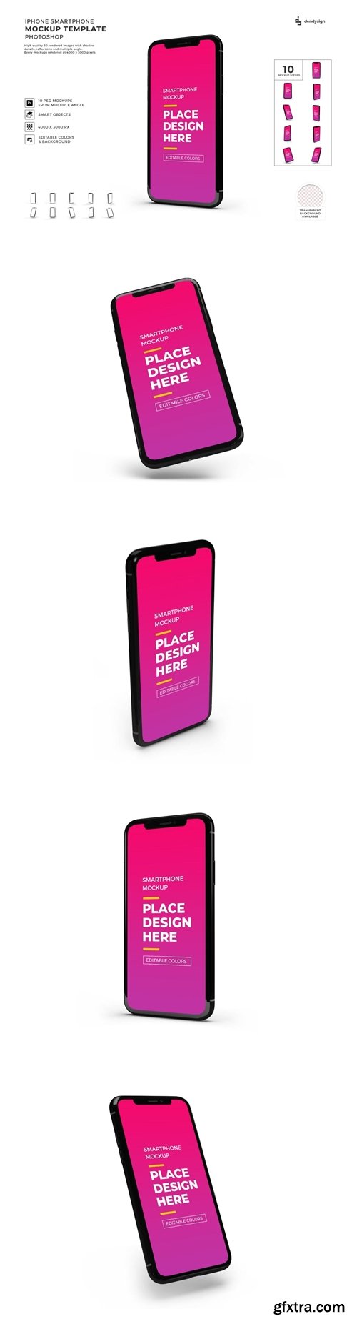 Smartphone Mockup Template Set