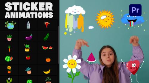 Videohive - Nature Emoji Stickers Animations | Premiere Pro MOGRT - 33610554 - 33610554