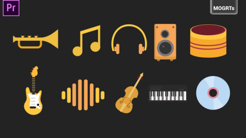 Videohive - Music Animated Icons - 33615734 - 33615734