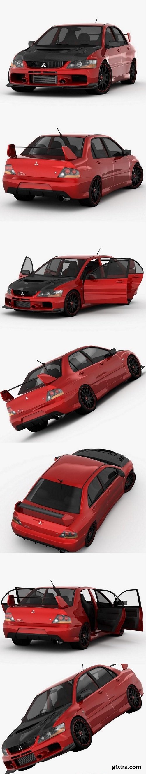 Mitsubishi Lancer Evo 9 Carbon 2007 3D Model