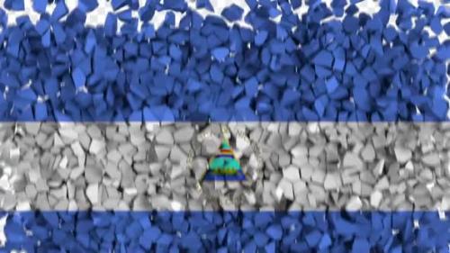 Videohive - Nicaragua Flag Breaking Rocks Transition - 33607913 - 33607913